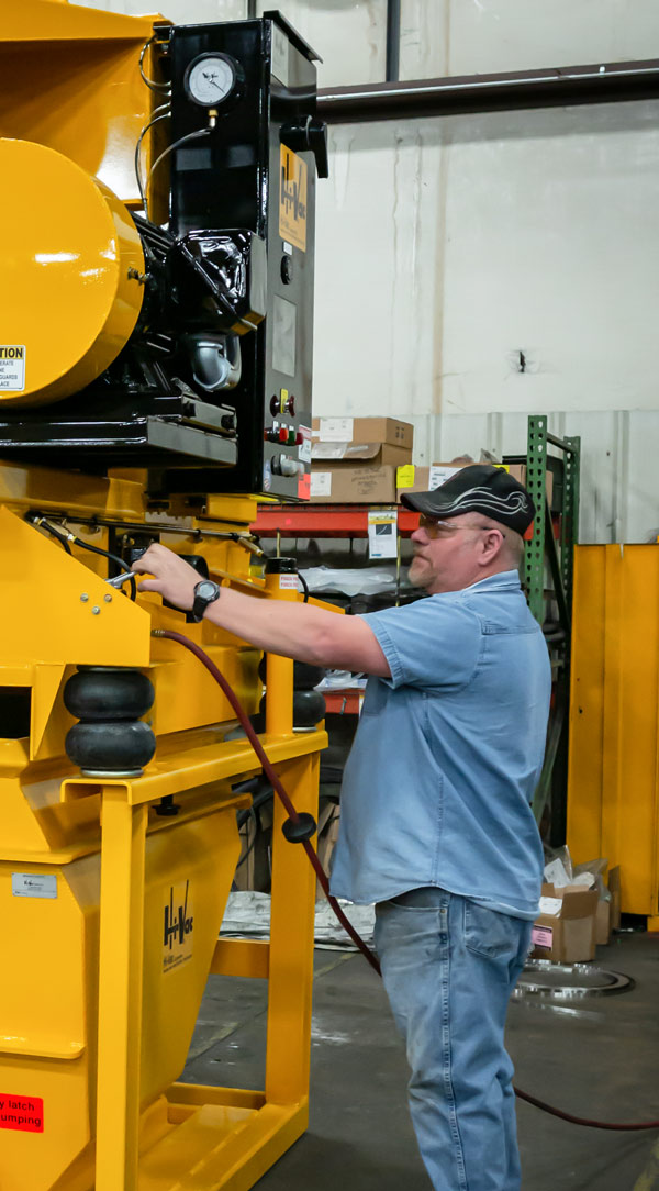 Employee on production floor at Hi-Vac Corp Marietta, OH